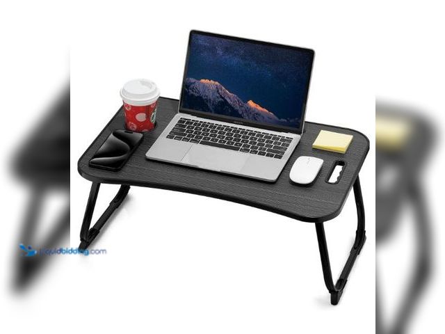 Lot 49-3432156 - Laptop Bed Desk, Foldable Lap Desk, Portable Lap Table, Laptop Stand with Cup Holder & Tablet Slot &...