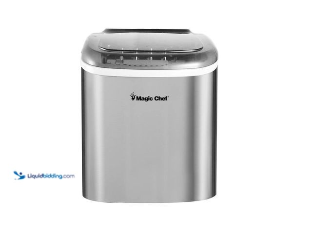 Lot 49-5414343 - Magic Chef 27 lbs. Bullet Ice Countertop Ice Maker in Stainless Steel, Model # HMIM27ST, Used, Power...