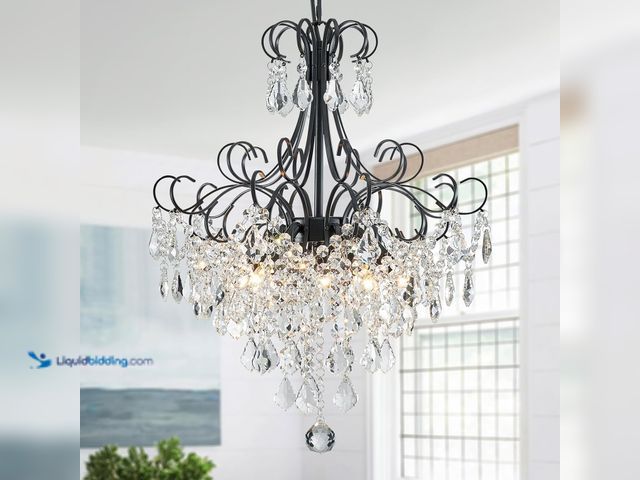 Lot 49-5477863 - WUZUPS Crystal Chandelier 5-Light Pendant Ceiling Light Modern Lighting Fixture for Dining Room Hall...