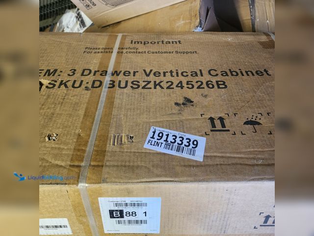 Lot 49-1913339 - 1 New Three drawer metal filing cabinet 3 drawer metal filing cabinet, still in box.