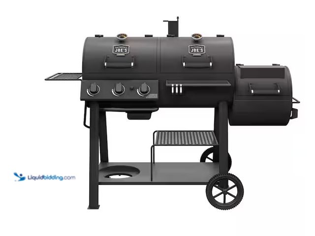 Lot 49-2020533 - OKLAHOMA JOE'S Canyon Combo Dual Fuel 3-Burner Propane Gas and Charcoal Smoker and Grill with 1031 s...