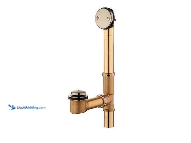 Lot 49-3616563 - Everbilt Easy Touch 1-1/2 in. 20-Gauge Brass Pipe Bath Waste and Overflow Drain - New Model # 100155...