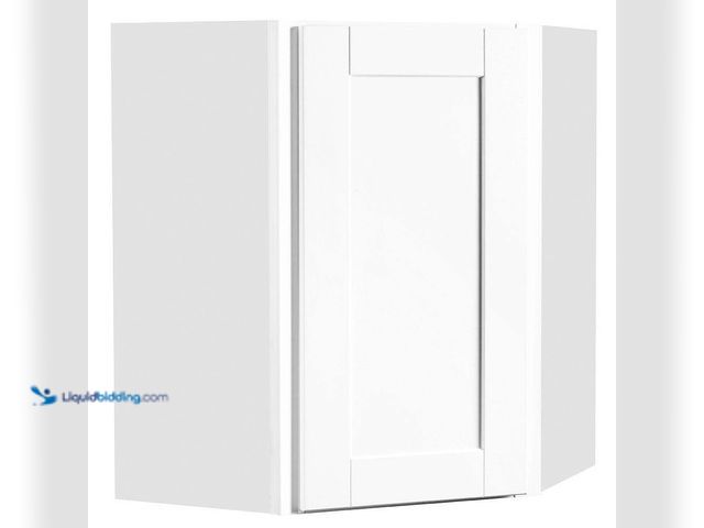 Lot 49-5463801 - Hampton Bay
Shaker 24 in. W x 12 in. D x 30 in. H Assembled Diagonal Corner Wall Cabinet in Satin W...