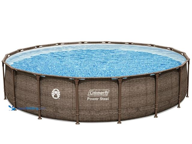Lot 49-5556873 - Coleman Power Steel 18 ft. x 48 in. Round Metal Frame Above Ground Pool Set. Unused with attachments...
