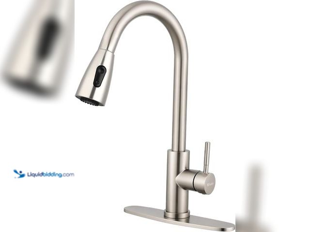 Lot 49-5409774 - Klabb Stainless Steel Faucet Single Handle High Brushed Nickel Pull Out Kitchen Faucet,Single Level ...