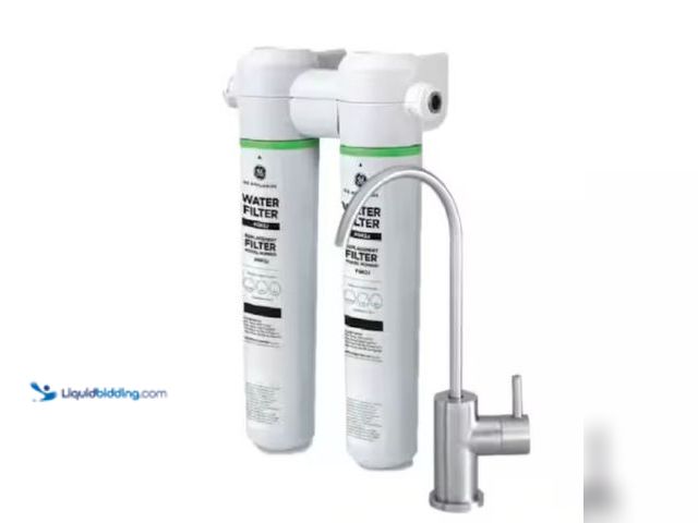 Lot 49-2020527 - GE Under Sink Dual Stage Water Filtration System with Faucet, Model # GXK255TBN. MSRP: $129.00. Unus...