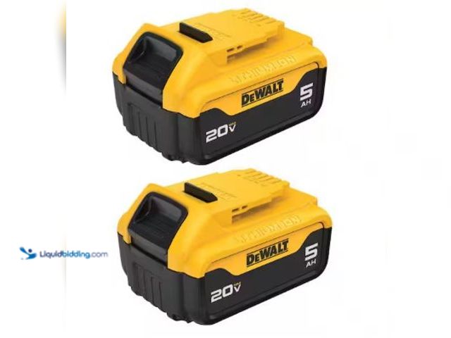 Lot 49-2004297 - DEWALT 20V MAX Lithium-Ion 5.0Ah Battery (2-Pack), Model # DCB205-2, New, Has (2) batteries, Factory...