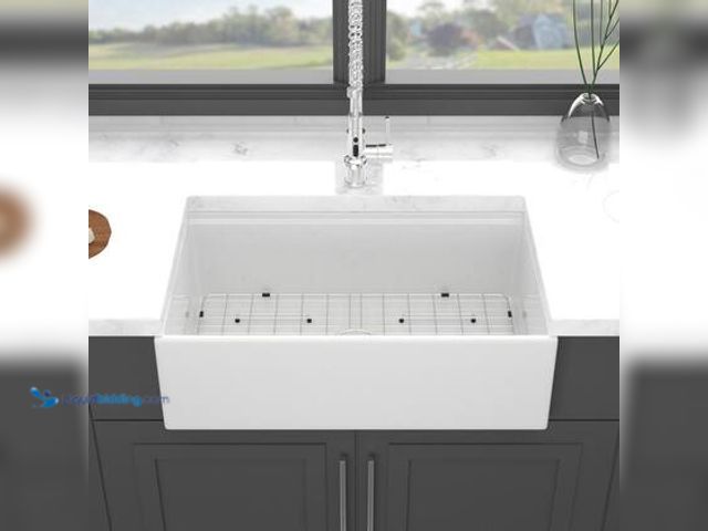 Lot 49-5549610 - YSQCAR 30 in. Farmhouse Single Bowl 16 Gauge White Ceramic Kitchen Sink. Model # CFSC-W1243P247529. ...