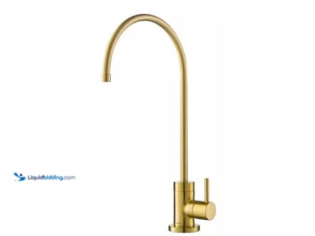 Lot 49-3618577 - KRAUS Purita Single Handle 100% Lead-Free Beverage Faucet in Brushed Brass, Model # FF-100BB, Unused...