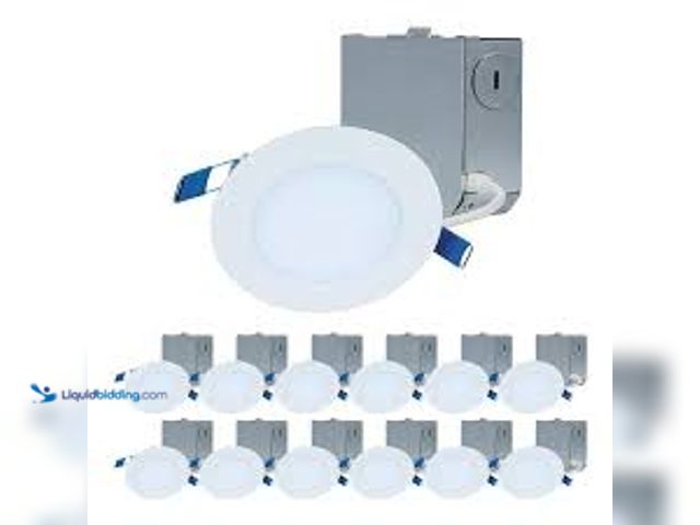 Lot 49-5448976 - HALO HLBE 4 in. Ultra-Thin Downlight 3000K Fixed CCT New Construction/Remodel Integrated LED Recesse...
