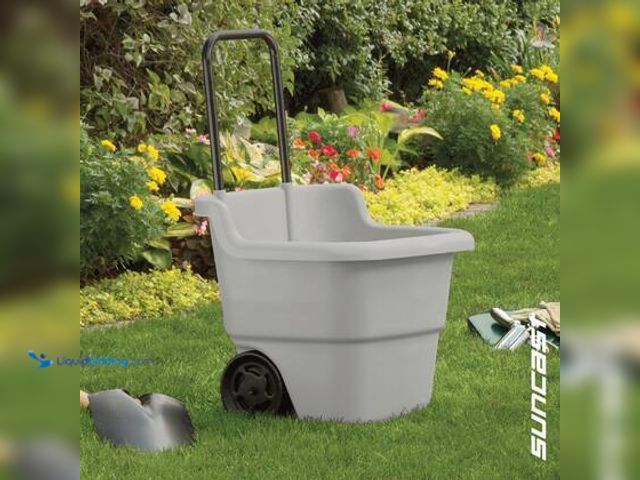 Lot 49-5539824 - Suncast 2 cu. ft. Portable Plastic Gray Garden Cart. Model # LC1250L. Unused