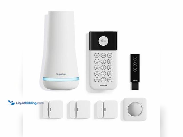 Lot 49-3616549 - 7-Pc SimpliSafe Smart Home Security System with Base Station, Siren, Keypad, Motion Sensor, 3 Entry ...