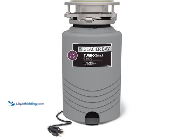 Lot 49-3617696 - Glacier Bay TurboGrind 1/2 hp. Continuous Feed Garbage Disposal with Power Cord - Used , scuffs and ...