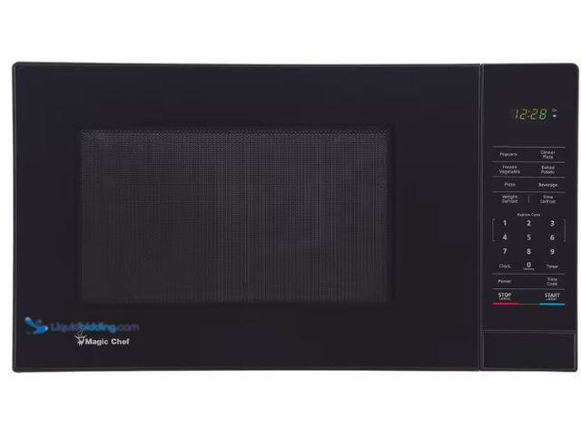 Lot 49-1523090 - Magic Chef 1.1 cu. ft. Countertop Microwave Oven, in Black with Gray Cavity, Model # MC110MB, Unused...