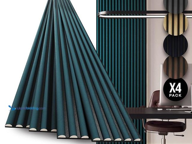 Lot 49-3532464 - 4-Pack Wood Slat Wall Panel Velvet-Covered Wood Panels For Wall, Acoustic Panels For Interior Decor,...