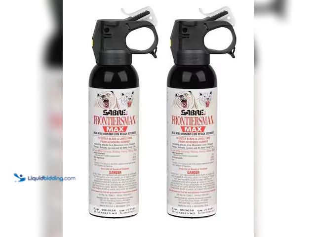 Lot 49-5486810 - SABRE
Frontiersman MAX 7.9 oz. Bear and Mountain Lion Spray, 2-Pack Internet # 332524265
Model # F...