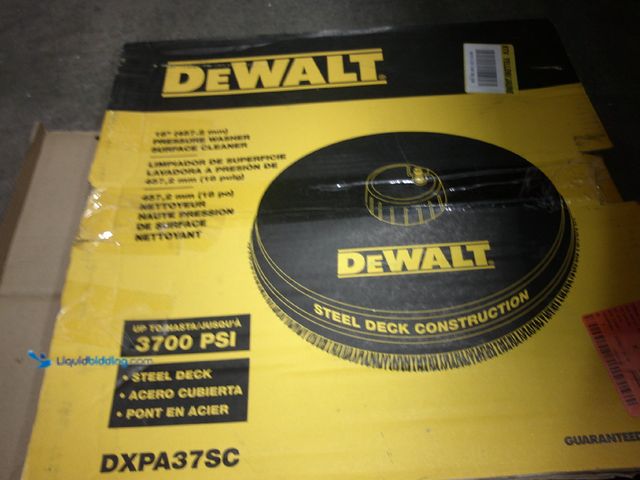 Lot 49-1517173 - DEWALT
Universal 18 in. Surface Cleaner for Cold Water Pressure Washers Rated up to 3700 PSI, Model...