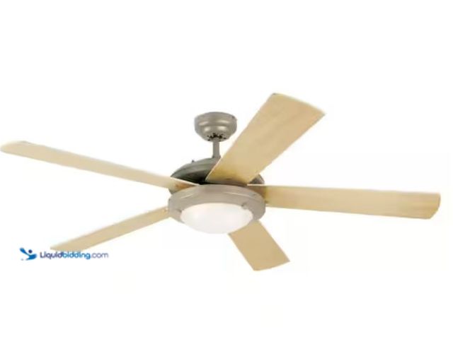 Lot 49-1631903 - Westinghouse Comet 52 in. Integrated LED Brushed Pewter Ceiling Fan with Light Kit, Model # 7234100,...