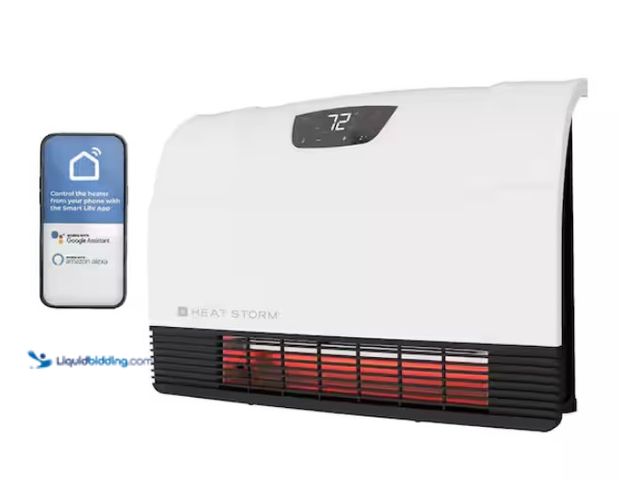 Lot 49-1574809 - HEAT STORM 1500W Phoenix Wi-Fi Infrared Wall Unit Wi-Fi Smart Heater in White, Model # HS-1500-PHX-W...