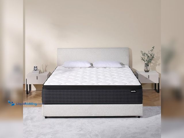 Lot 49-1550218 - DEHIJU King Size Mattress, 12 Inch Hybrid Memory Foam King Mattress in a Box, Medium, Pressure Relie...