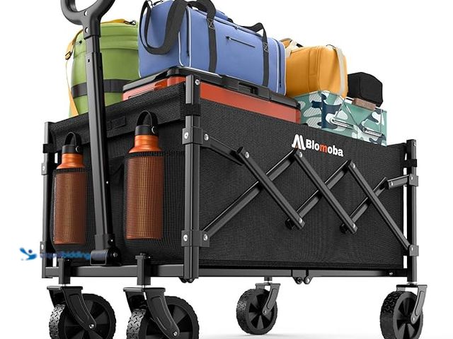 Lot 49-3600314 - Collapsible Wagon with Wheels, 220 lbs. Wagons Carts Foldable Wagon Cart with Flexible Handle, Light...