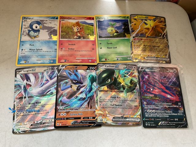 Lot 49-1830522 - COLLECTIBLE LOT OF 8 JUMBO POKEMON CARDS VARIOUS TYPES AND EVOLUTIONS INCLUDING LUGIA EX, LUCARIO V ...