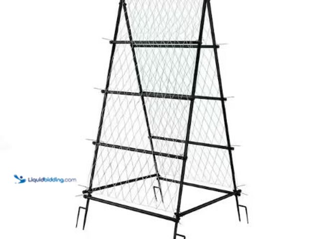 Lot 49-1625429 - AESOME 69 in. Tall Metal Garden Arch Trellises, Cucumber Trellis with Polyethylene-Coated for Climbi...