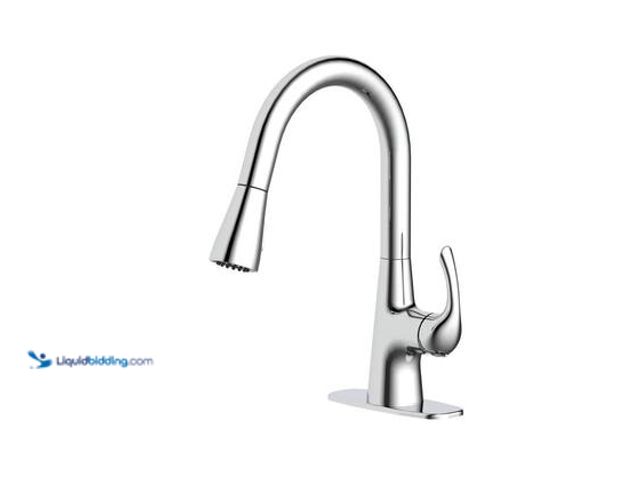 Lot 49-3565684 - Glacier Bay Clare Single Handle Pull Down Laundry Utility Faucet in Chrome.  Model # HDQFP1B4216CP. ...