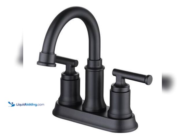 Lot 49-5558967 - Glacier Bay Oswell 4 in. Centerset 2-Handle High-Arc Bathroom Faucet in Matte Black Model # HD67083W...