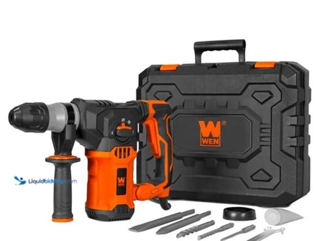 Lot 49-2004569 - WEN 12-Amp 1-3/16-Inch Variable Speed SDS Plus Corded Rotary Hammer Kit with Case, Chisels, and Dril...