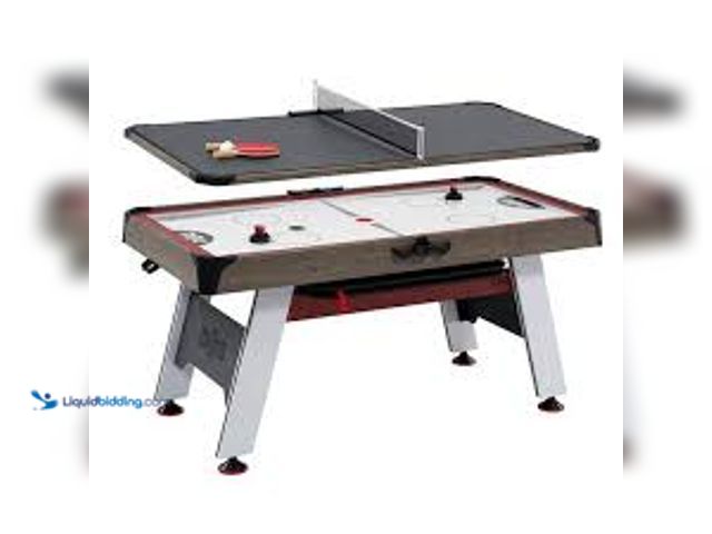 Lot 49-5475220 - HALL OF GAMES 66 in. Air Powered Hockey with Table Tennis Top. Model # AH066Y23003. Unused MSRP $400