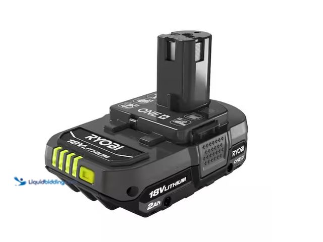 Lot 49-1622500 - RYOBI ONE+ 18V 2.0 Ah Lithium-Ion Battery, Model # PBP006, Slightly used, Powers on, Has battery(1)(...