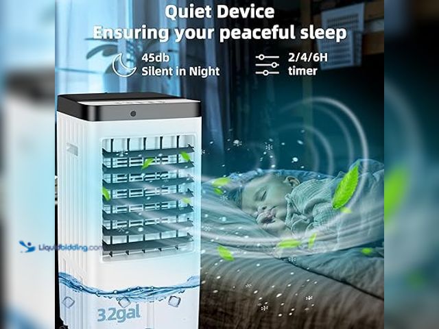 Lot 49-5475882 - Swamp Cooler, Evaporative Air Cooler with Enlarge Water Tank,Swamp Cooler Air Conditioner with Timer...