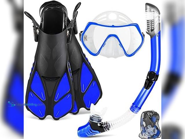 Lot 49-1589575 - ZEEPORTE Mask Fin Snorkel Set, Travel Size Snorkeling Gear for Adults with Panoramic View Anti-Fog M...