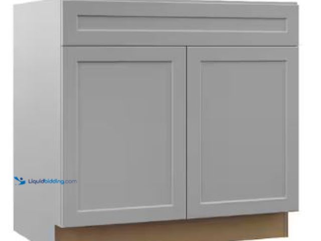 Lot 49-1517128 - Hampton Bay
Designer Series Melvern Assembled 36x34.5x23.75 in. Sink Base Kitchen Cabinet in Heron ...
