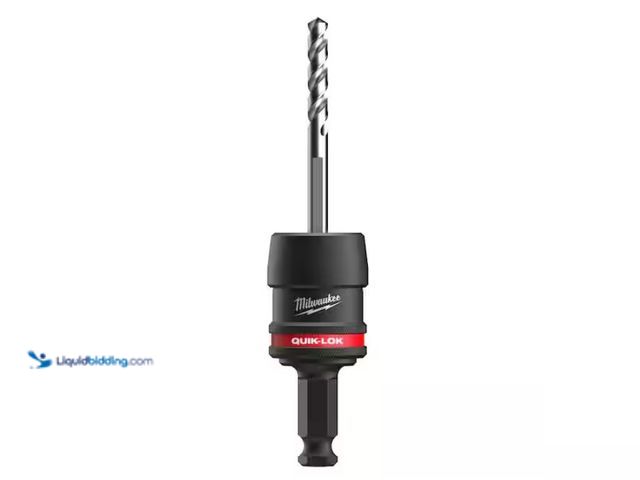 Lot 49-1574721 - Milwaukee 7/16 in. Shank QUIK-LOK Hole Saw Arbor Set w/ Four Adapters, Model # 49-56-7555, New.   Re...