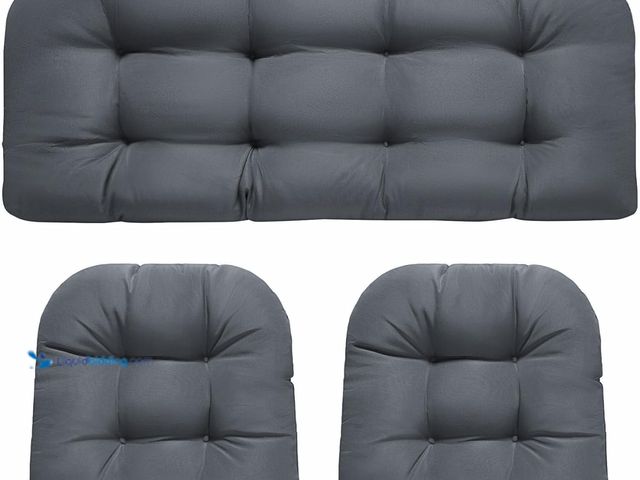 Lot 49-5461251 - Wicker Chair Cushions, Waterproof Outdoor Loveseat Cushions for Patio Furniture, Tufted Wicker Furni...
