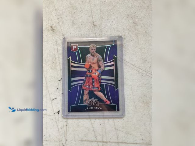 Lot 49-1830467 - COLLECTIBLE WOW! 1/1 PRE-PRODUCTION PROOF LEAF METAL JAKE PAUL PURPLE TRADING SPORTS CARD AMAZING LO...