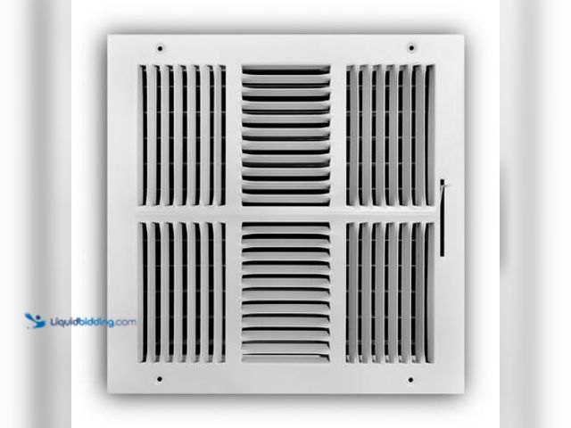 Lot 49-3565648 - QTY 7 - Everbilt 12 in. x 12 in. 4-Way Steel Wall/Ceiling Register in White. Model # E104M12X12. Unu...