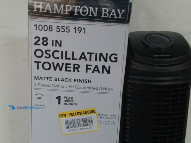 Lot 49-3616805 - Utilitech 28-in Oscillating Tower Fan, 3-Speed Quiet Home Cooling - slightly used , has attachments ...