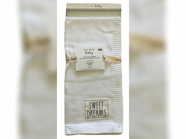 Lot 499-510 - Rae Dunn Knit  Baby Blanket. "Sweet Dreams"  100% Cotton.  30"x40"