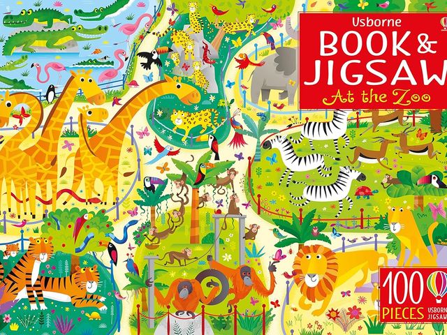 Lot 499-502 - Usborne Book & Jigsaw At the Zoo. A 100-piece jigsaw showing a busy zoo, plus a 24-page picture puzz...