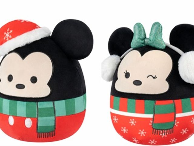 Lot 499-10092 - 1 New Mickey and Minnie Mouse 8" Christmas Squishmallow