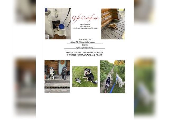 Lot 499-224 - Overnight Dog Stay at Logs n Dogs Dog Boarding. 

Need a last minute sitter for the four legged memb...