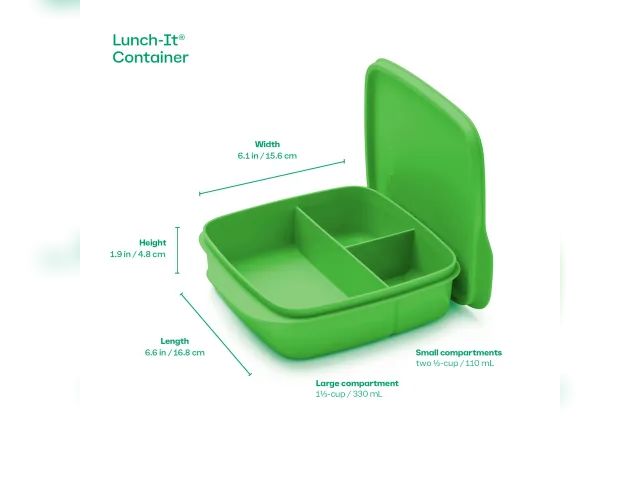 Lot 499-514 - Tupperware Lunch-It Container. Set of 2- green and blue. Retail $21.00