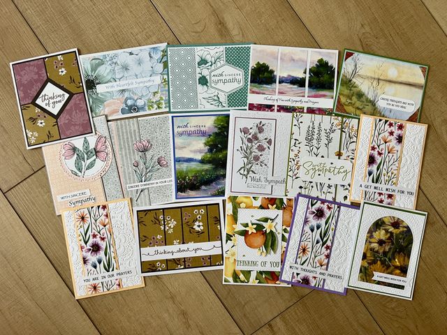 Lot 499-222 - 16 Handmade Sympathy/Thinking of You cards with sentiments inside.  Lots of time is put into making ...