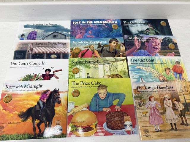 Lot 499-024 - 11- Books from Adaption of the radio script from Children’s Bible Hour. 
Each book comes with a CD