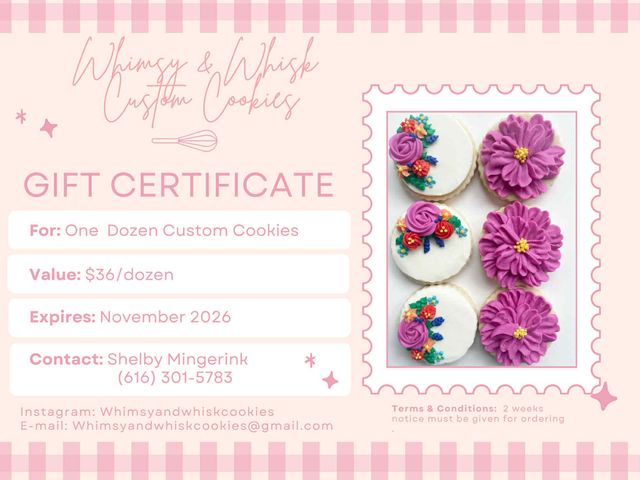 Lot 499-235 - Treat yourself (or someone special) to a dozen beautifully crafted buttercream cookies from Whimsy &...