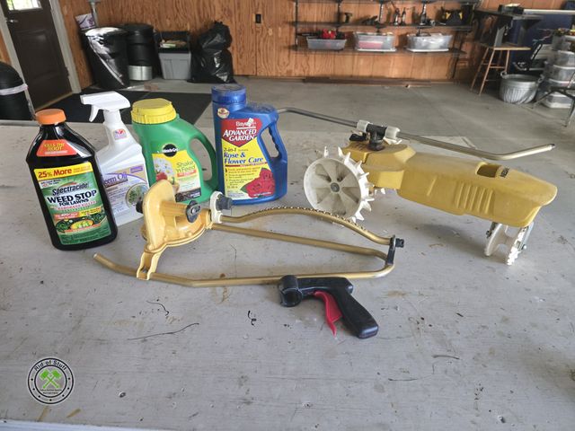 Lot 53-759 - Lawn Tractor Sprinkler, Regular Sprinkler, Plant and Yard Chemicals