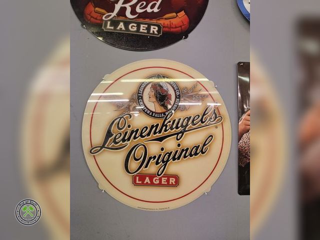 Lot 53-580 - Round Plastic Leinenkugels original Lager Beer Bar Advertising Piece - Measures: 17"